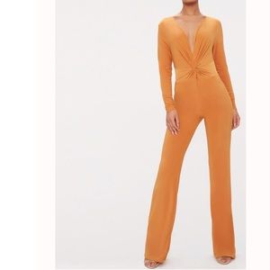 Mustard Slinky Twist Front Jumpsuit